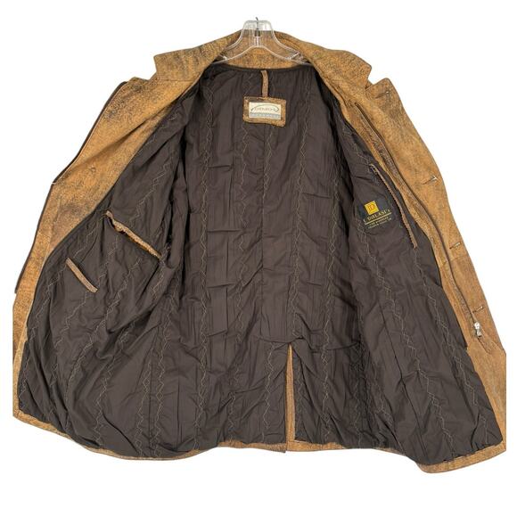Gimo's Leather Italy Coat Size 44 Rustic Burnished Luxury Mens - Picture 9 of 16